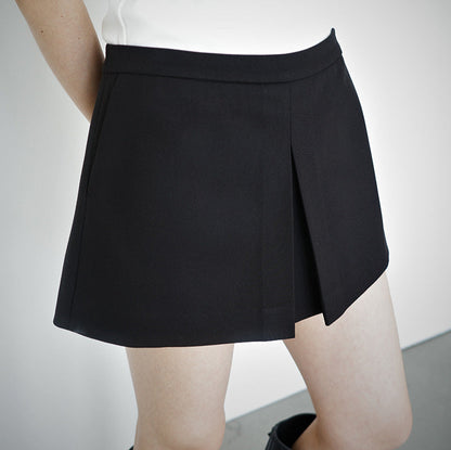 Spring and summer new retro low-rise A-word short skirt pants