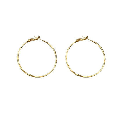 Large circle earrings 925 new plain circle personality exaggerated cold wind temperament earrings women