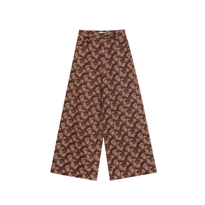 Skinny hips and high waists printed micro-pull pants