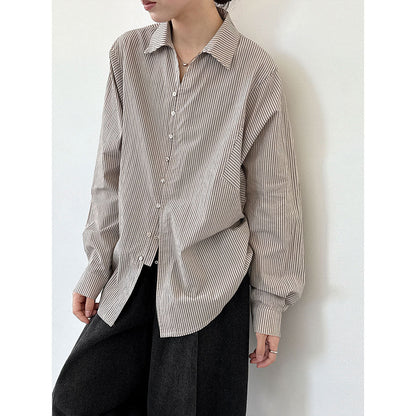 New temperament lapel versatile silhouette shirt