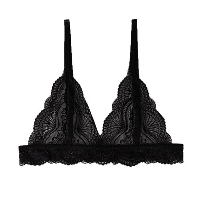 Triangle cup French thin strap sexy underwear women's new pure lace breathable back bra