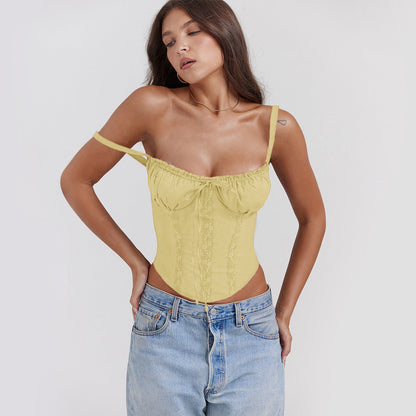 Lace Trim Cami Crop Top