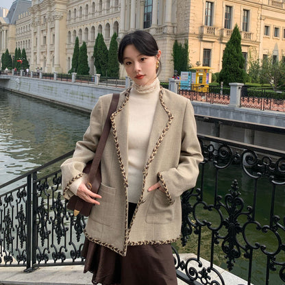 Simple ins cold wind commuter blazer