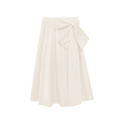 Gentle bow big swing umbrella skirt a-word skirt