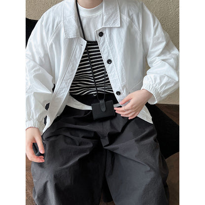 Spring new versatile loose short jacket women's design casual lapel jacket top