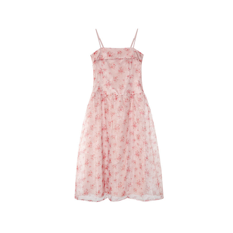 Women's Floral Print Off-Shoulder High-Waist Sleeveless Maxi Dress