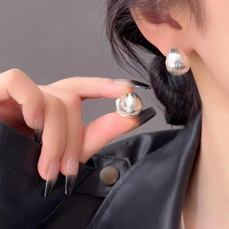 Personalized metal wind brushed texture steamed bread ring, niche design sense, versatile open ring, simple accessories