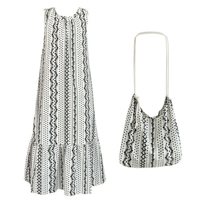 Bohemian print sleeveless tank dress with bag - new summer ethnic style dress