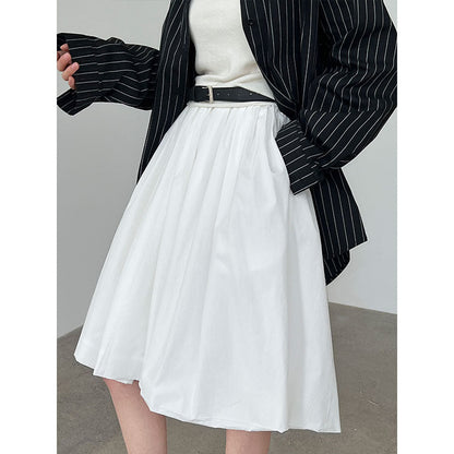 Korean simple high-waisted bud skirt for women's summer thin and age-reducing versatile long-staple cotton skirt