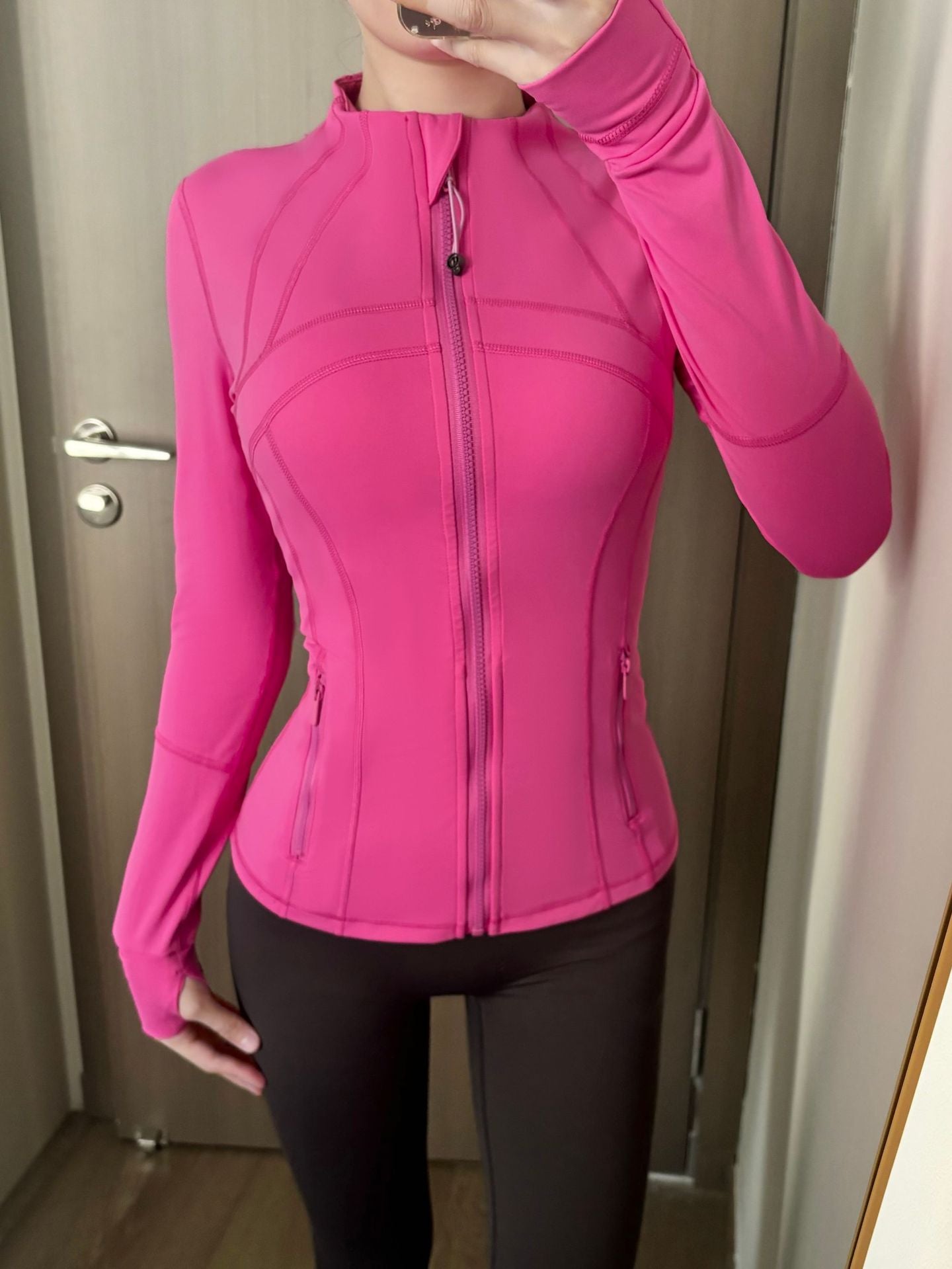 Yoga Jacket Women Long Sleeve Zip-Up Breathable Sports Fitness Top