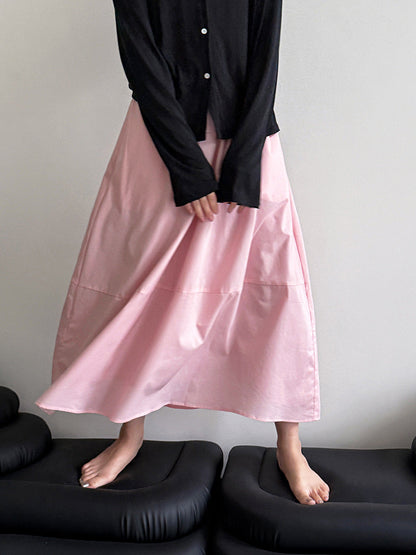 Yellow skirt summer new high waist and thin A-shaped skirt loose hip umbrella skirt fairy skirt