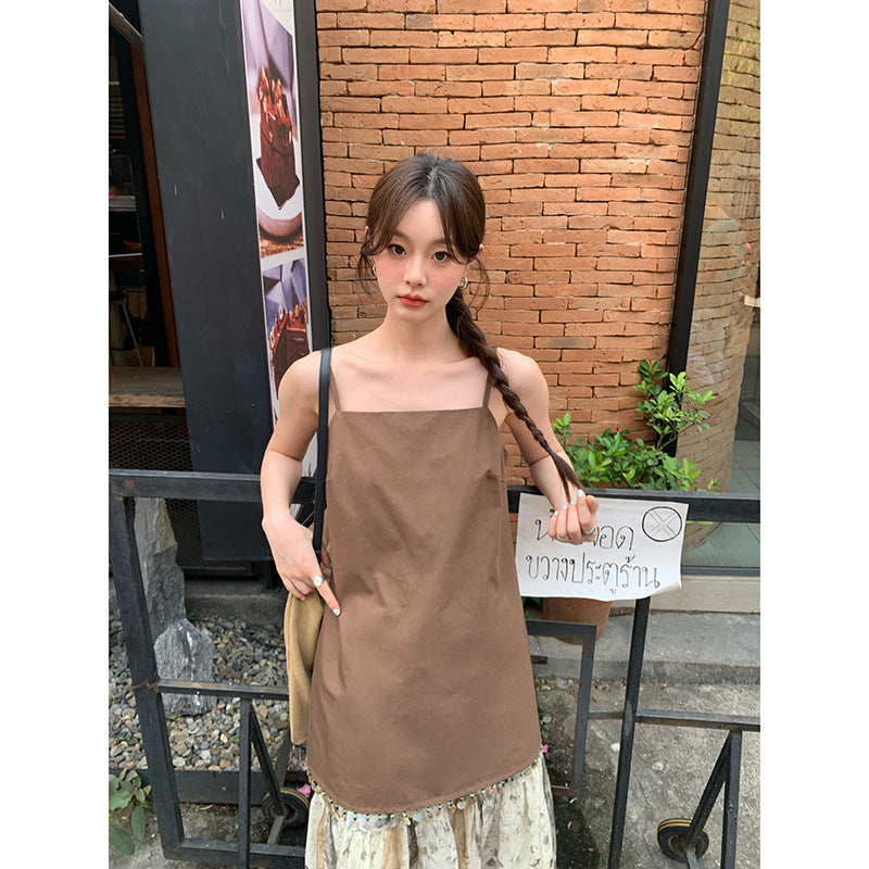 Vintage Trend Sleeveless Tassel Suspender Small Vest