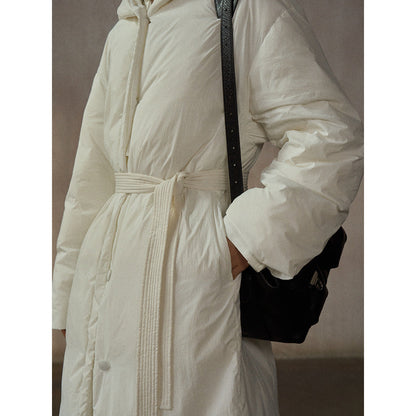 Soft marshmallow simple hooded loose wrap warm light down jacket