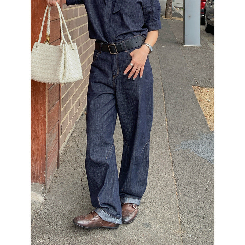 Loose Straight Retro High Waist Casual Wide Leg Jeans