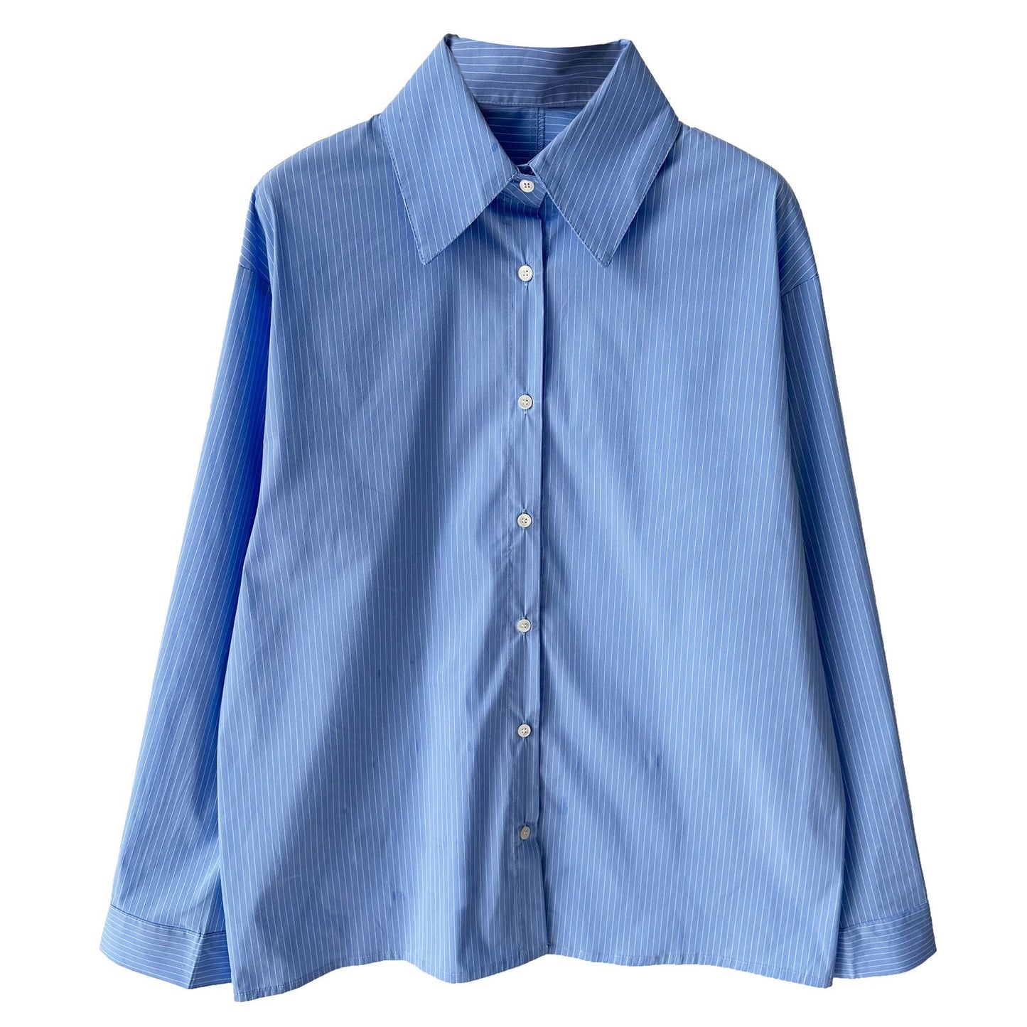 Korean striped irregular hem shirt women's 26 spring new loose lapel shirt jacket