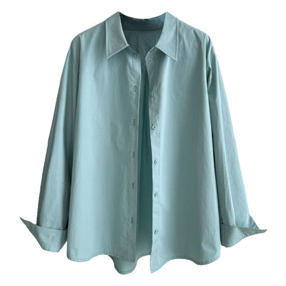 Classic Korean multi-color lapel shirt women's spring new basic versatile long-sleeved jacket