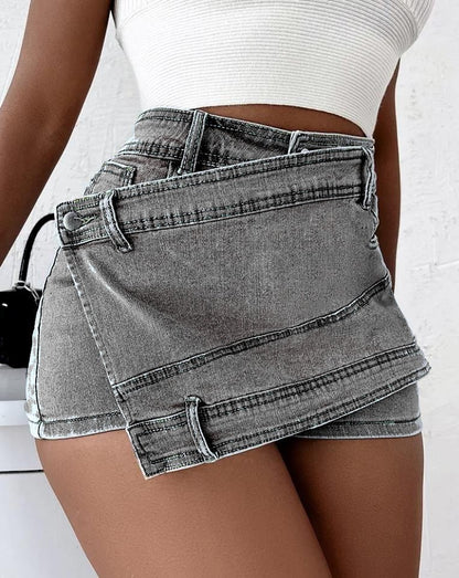 High Waist Wide Leg Denim Pants