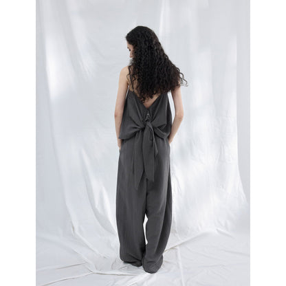 Summer new commuter minimalist linen cotton texture profile casual scimitar pants