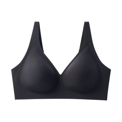 French seamless bra, thin jelly glue soft support, women's large-size bra with double breasts