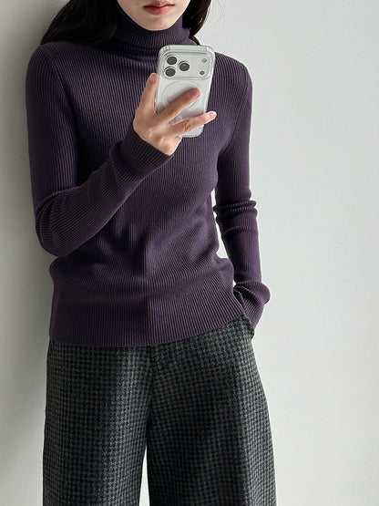 High collar silmheattech bottom shirt women's fall and winter style comfy basicseasiest for matchknittingelegant inner top