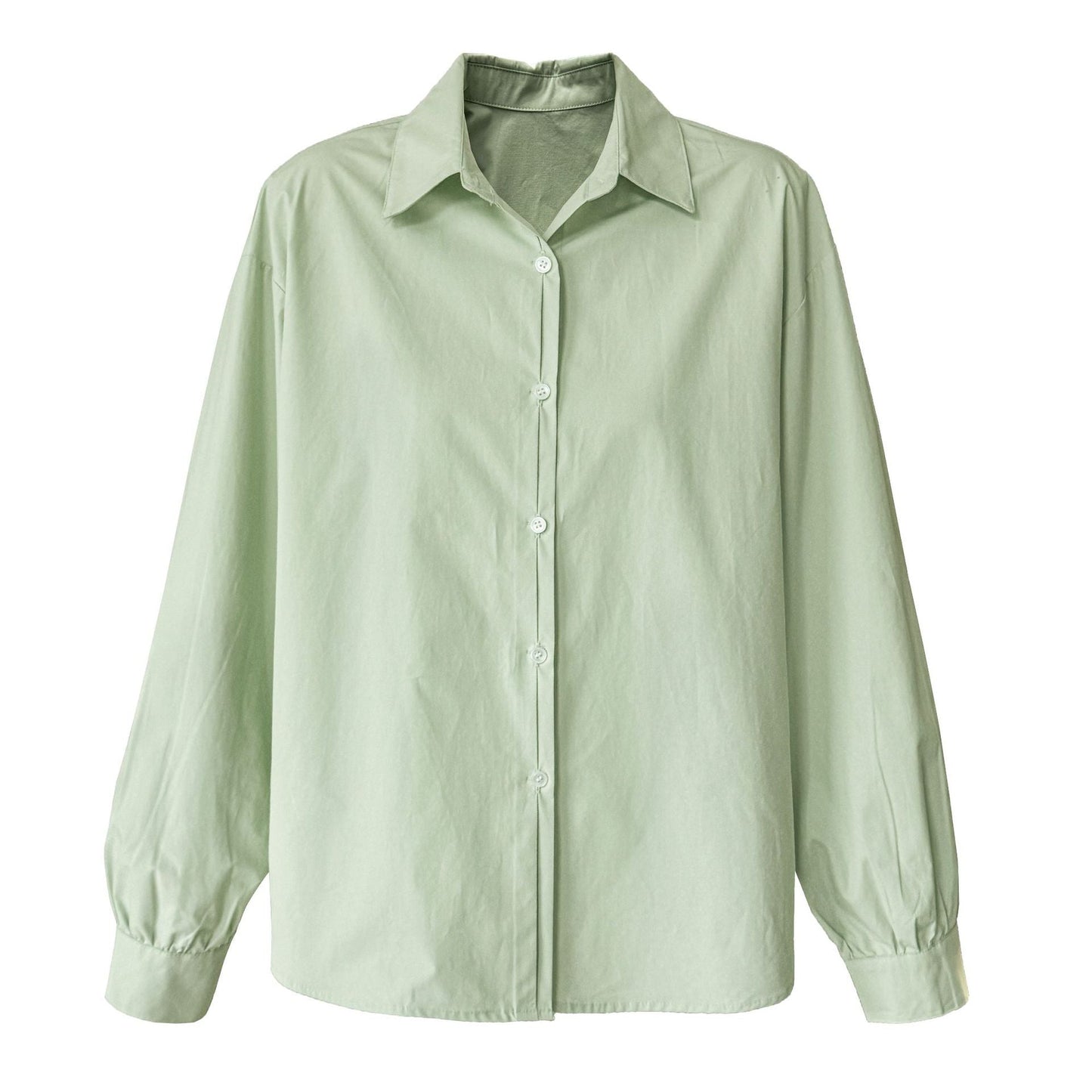 Korean Basic Versatile Lapel Stacked Shirt Women's Early Spring New Casual Sunscreen Shirt
