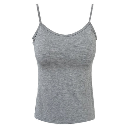 Korean simple bottom vest women's summer new shoulder strap adjustable chest pad gathering sling
