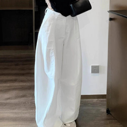 Minimalist white scimitar slacks
