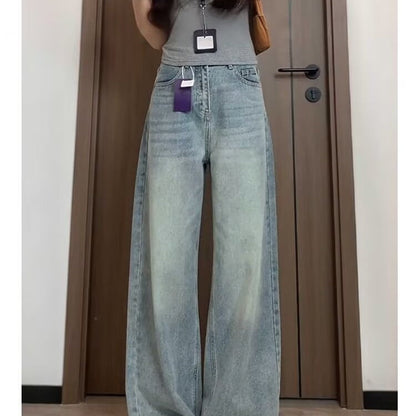 Wide Leg Jeans Women Plus Size High Waist Straight Leg Denim Pants