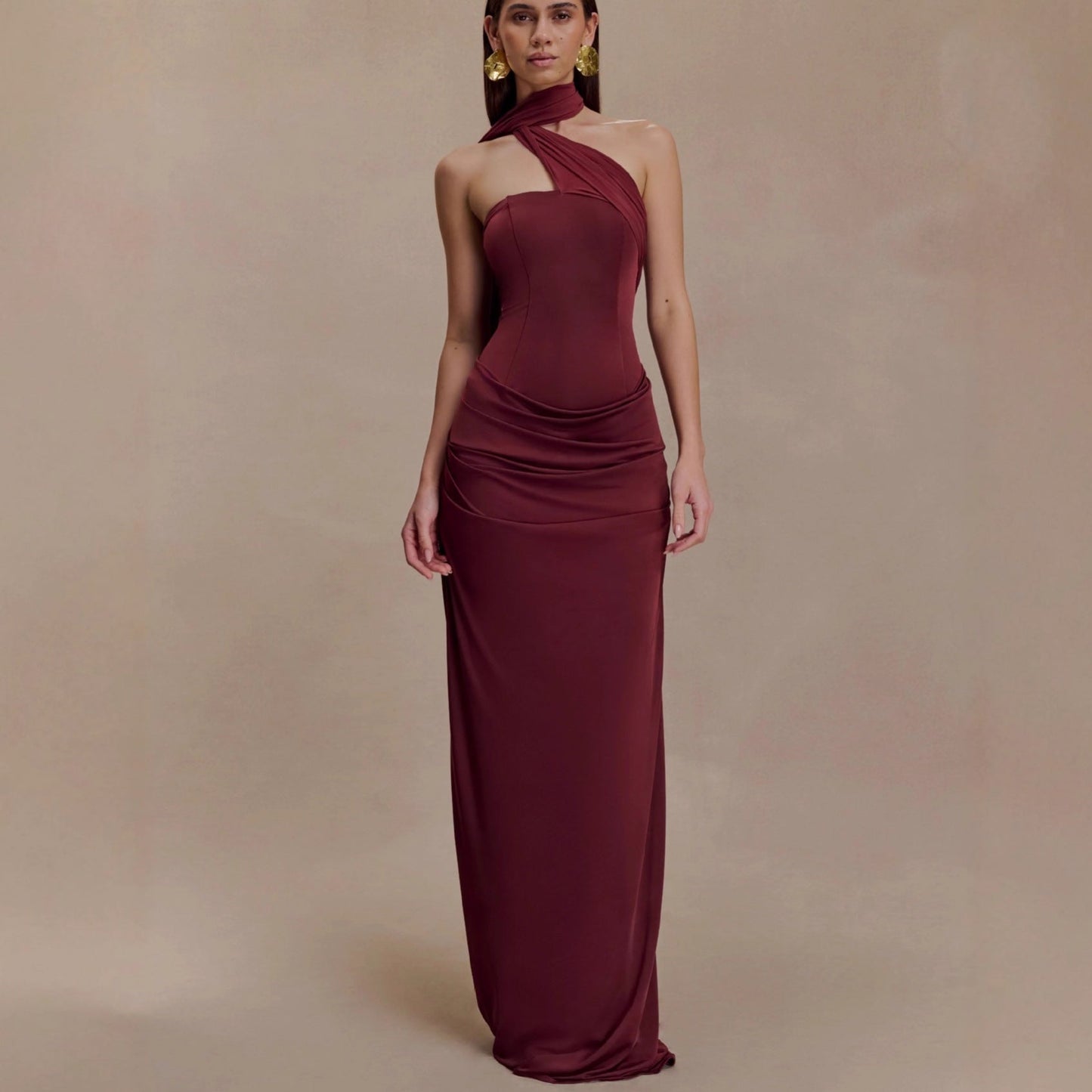Sexy tube top dress temperament elegant French streamer slim-fitting celebrity dress