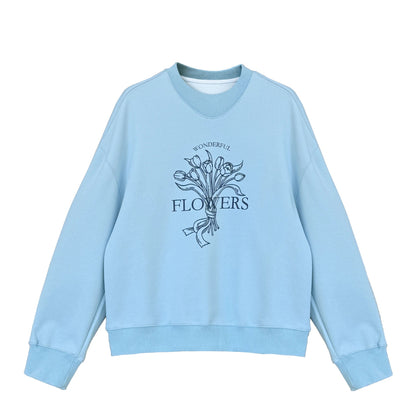 Korean tulip retro peach heart neck silhouette sweater women's autumn new lazy top