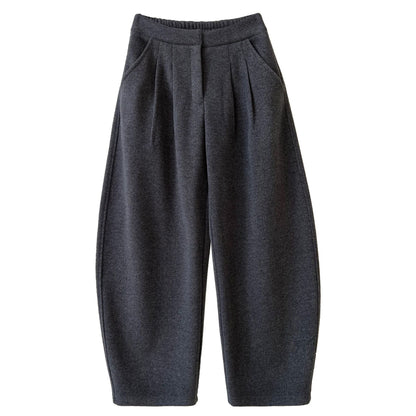 The pants are very good~ Korean thickened woolen sickle pants for women's autumn and winter new thin imitation cashmere trousers