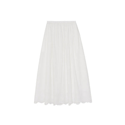 Japan and Korea casual thin temperament versatile polka dot Tencel skirt