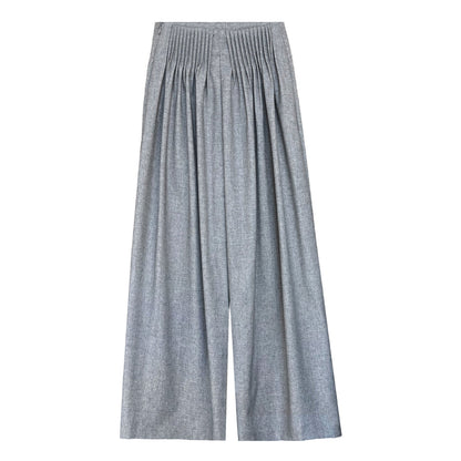 High-end worsted ~ sense of design pleated suit pants pants for women old money style high waistmoploose pants