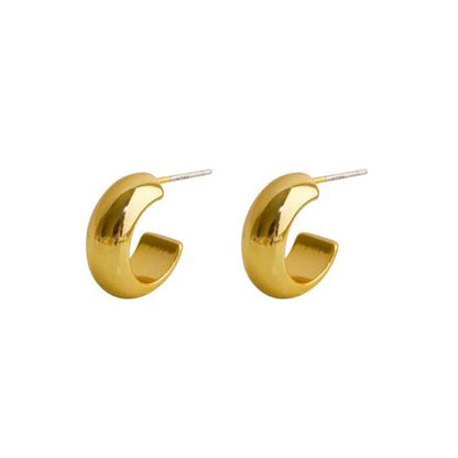 Small C-shaped smooth geometric pattern incense plate ear clips, women can wear earrings without ear piercings, temperament earrings factory direct sales