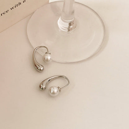 French minimalist premium pearl earrings 2022 new temperament light luxury earrings niche design earrings