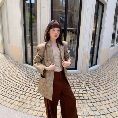 Casual crisp print blazer