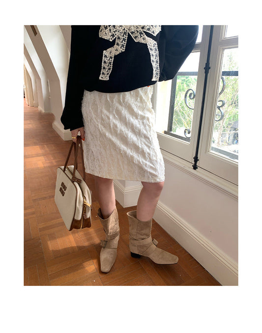Slim temperament high-waisted hip-hugging skirt