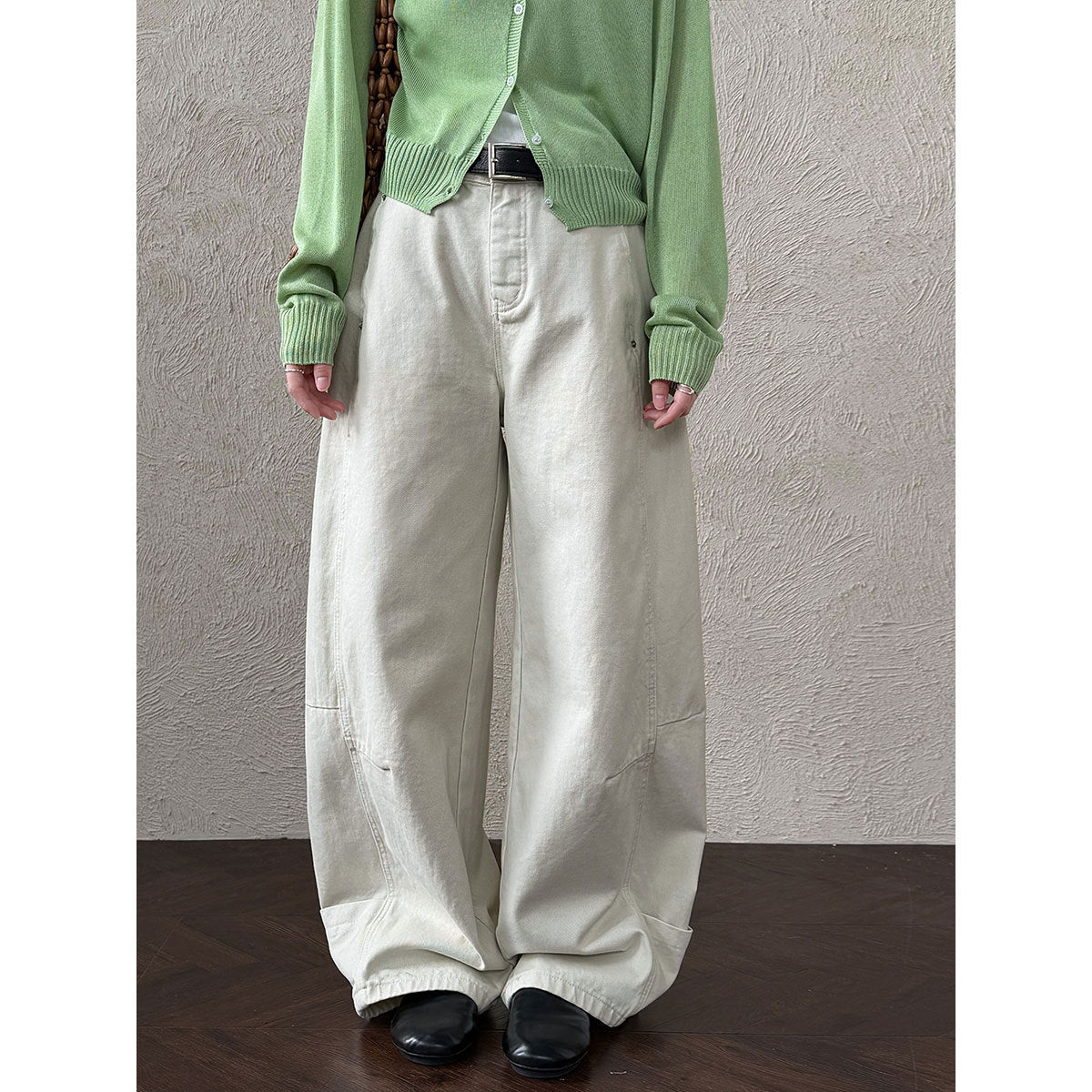 American jeans retro scimitar pants spring new loose and versatile wide-leg straight pants