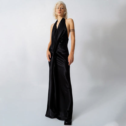 Halter V-Neck Maxi Dress
