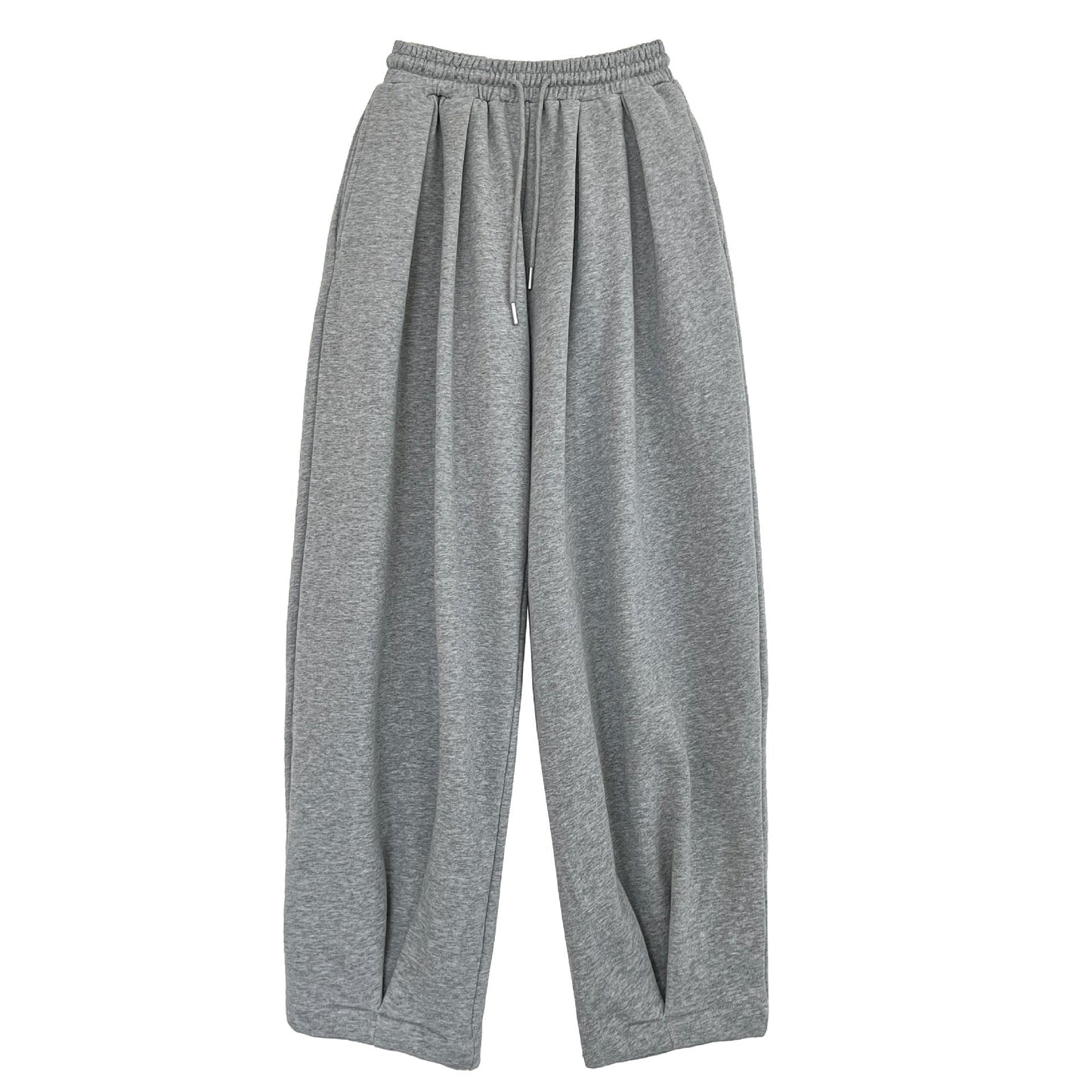 American sports high waist wide legs casual pleated design sweatpants women's autumn new drawstring drape trousers