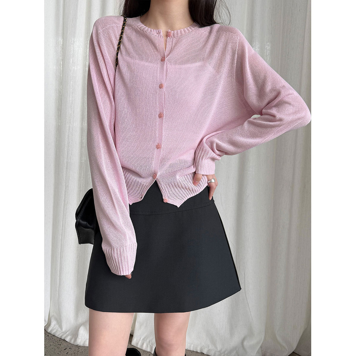 Gentle and lazy knitted cardigan women's spring new thin versatile sweater jacket base