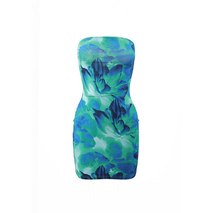 Floral Tube Top Mini Dress