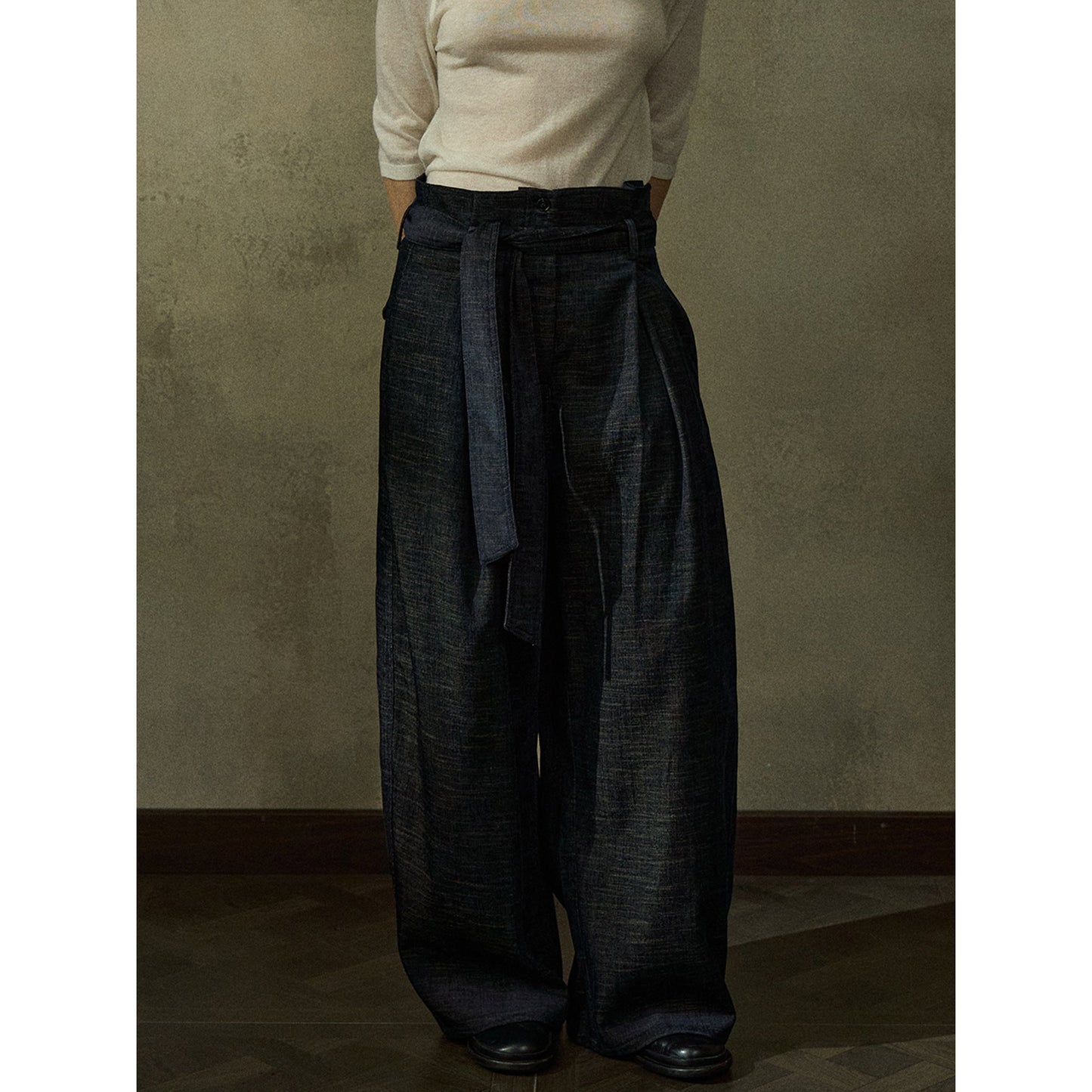 Autumn new design adjustment straps fleece two-color loose and versatile casual pants