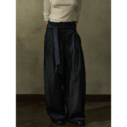 Autumn new design adjustment straps fleece two-color loose and versatile casual pants