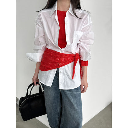 Korean Lazy Wind Shoulder Stacked Shirt Women's 26 Spring New Versatile Commuter Sunscreen Jacket