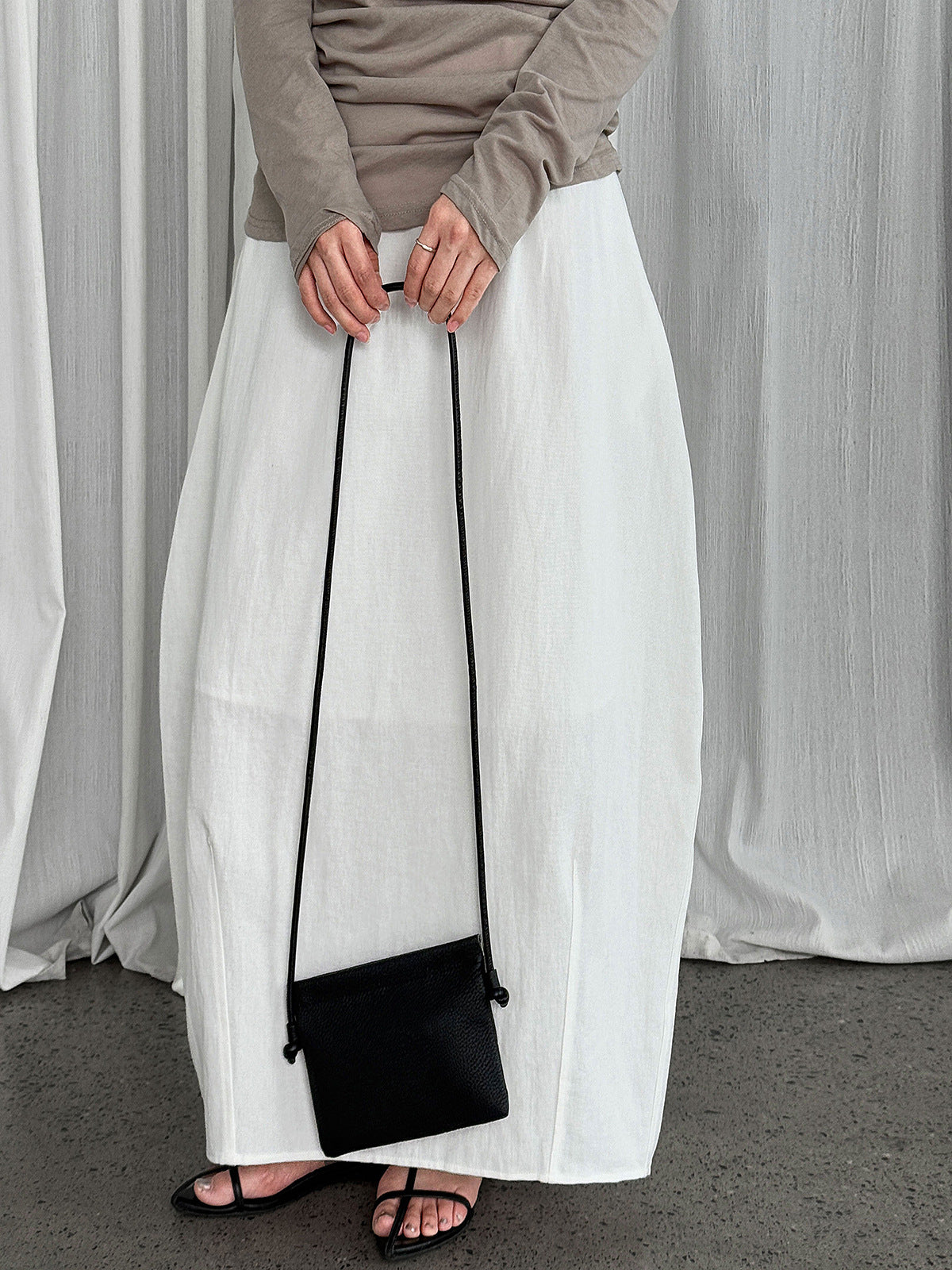Cotton and linen lantern skirt~ design cocoon high waist skirt