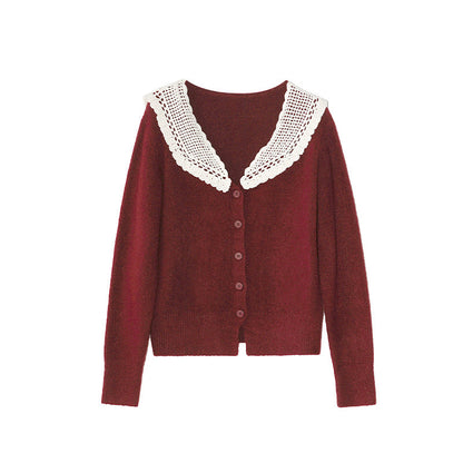 Academy style sweet age-reducing temperament soft waxy sweater cardigan