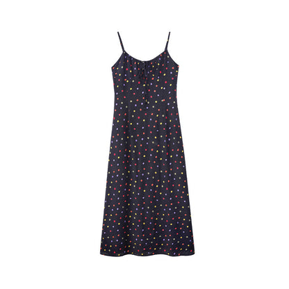 Age-reducing slimming polka dot slip dress