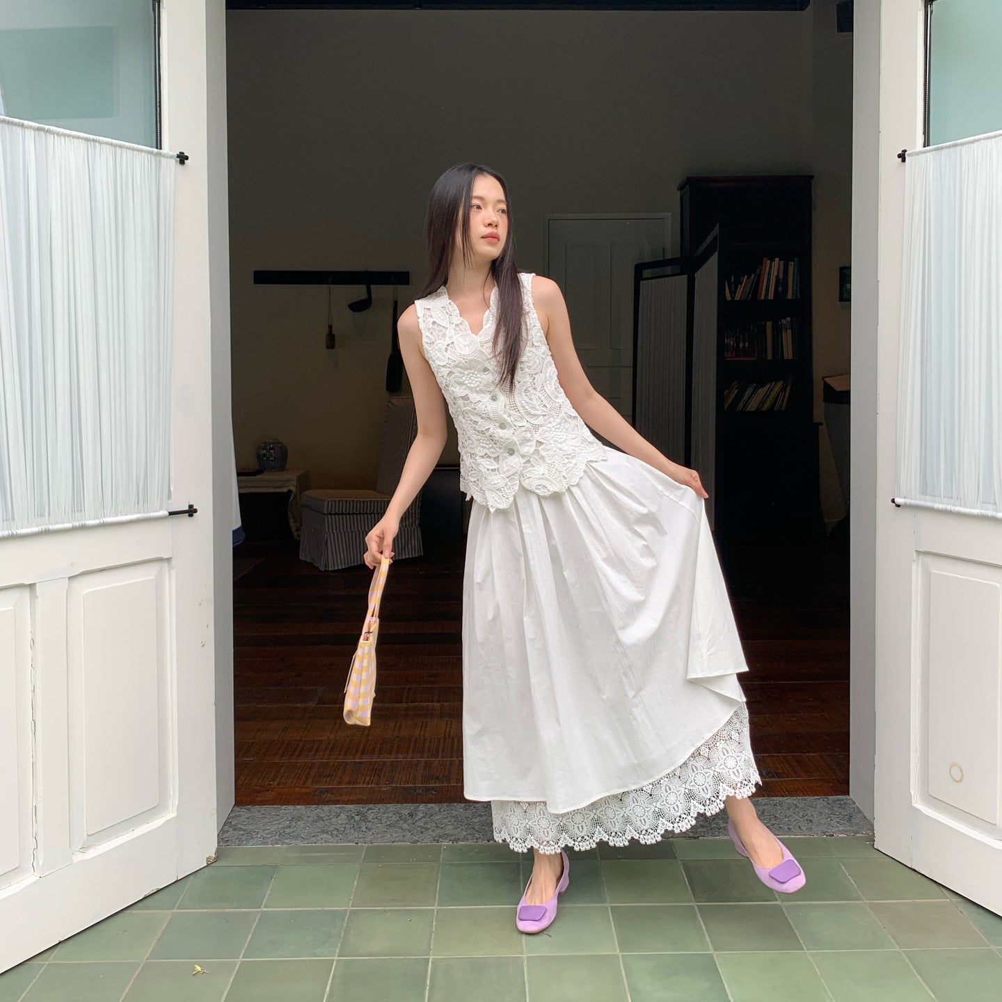 French temperament sweet age-reducing long dress loose big swing skirt