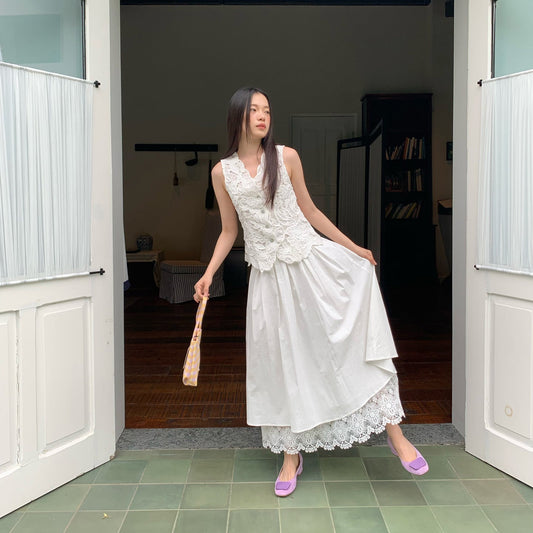 French temperament sweet age-reducing long dress loose big swing skirt